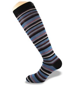 CalzeNoi2-Noi2socks-antispaiamento-Bologna-blu-arancio-gamba-fianco